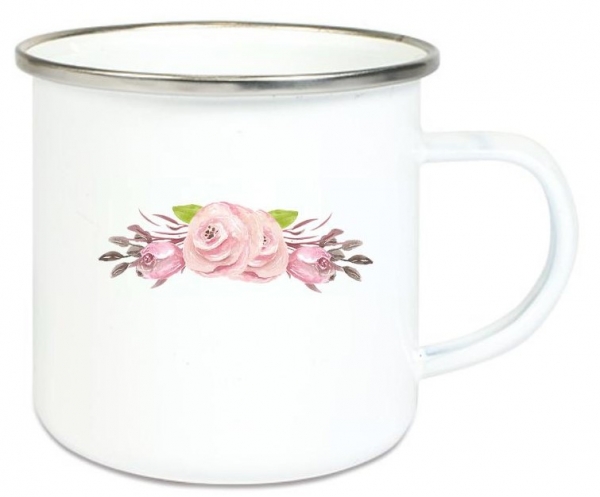 ♥ Tasse Emailletasse zauberhaftes Pferd Traumpferd Boho Schmetterling Blüten, Wunschname, Einschulung, KITA, Geburtstag, Dankeschön, Abschied, Jubiläum, Geschenk, Becher von Lüttentüddel